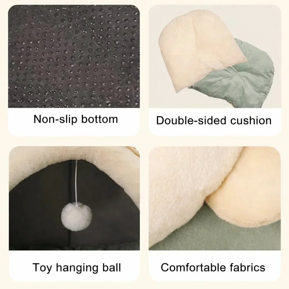 Pet Tent Cave Bed for Cats Small Dogs Self-Warming Cat Tent Bed Cat Hut Medium